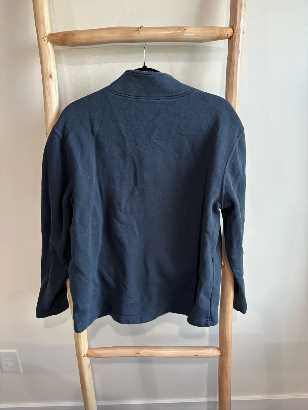 Banana Republic Men's Navy Button-Placket Crewneck Pullover
